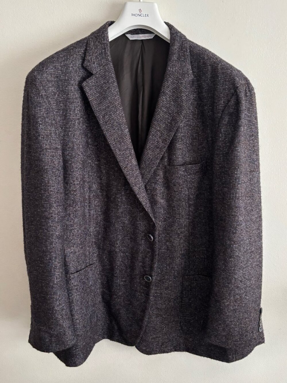 $1800 Samuelsohn Loro Piana Brown Houndstooth Alpaca Wool Sport Coat/Blazer - 52